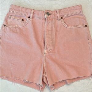 Zara Pink Denim Shorts size 8 button fly
